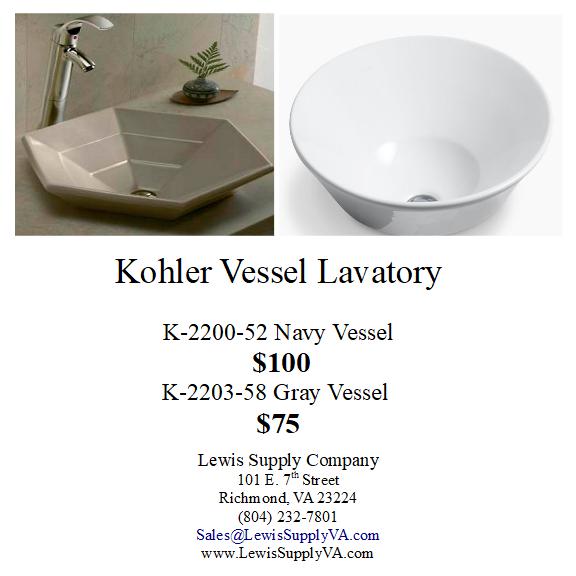 Kohler Vessel Lavatory Sale